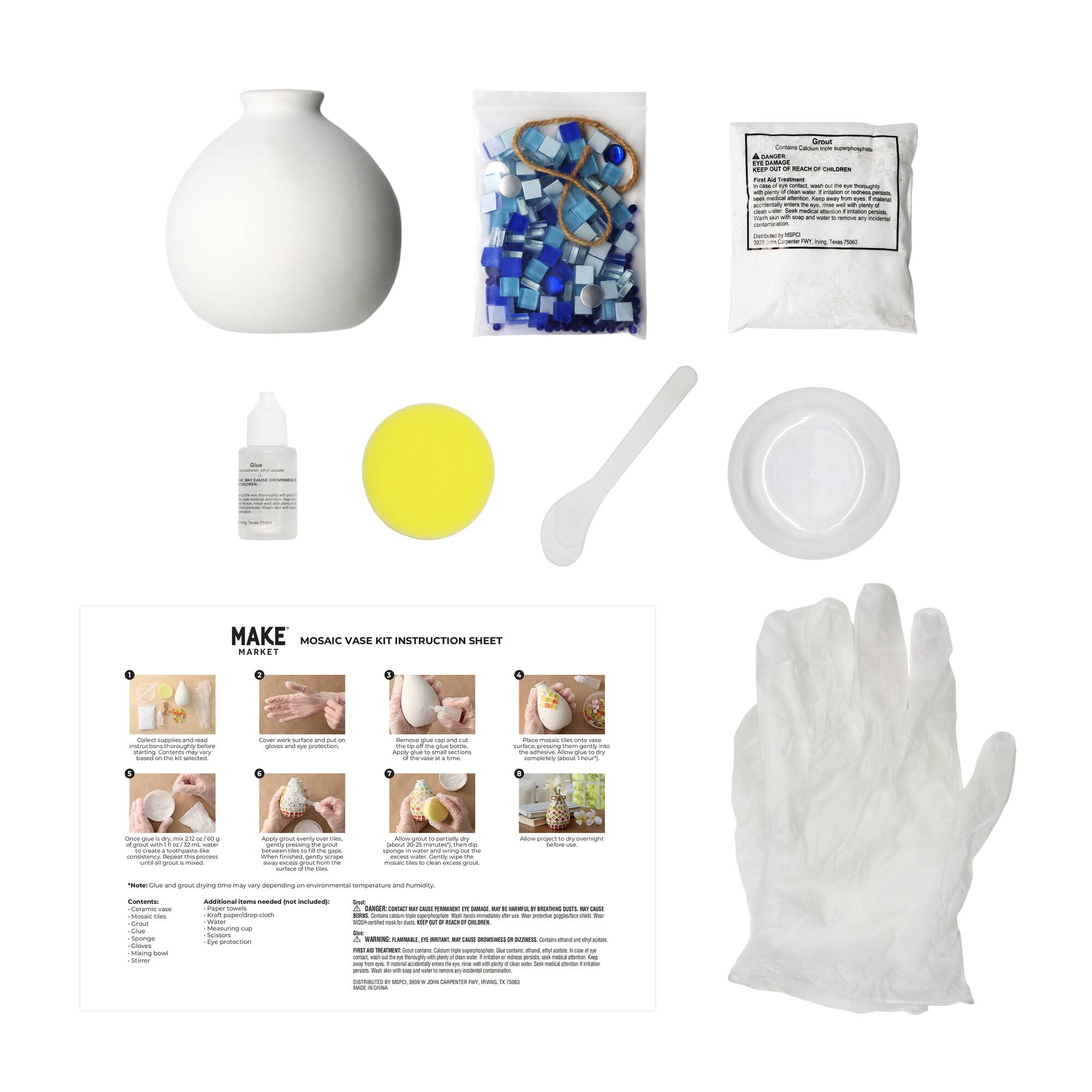 Blue Mosaic Vase Kit by Make Market®